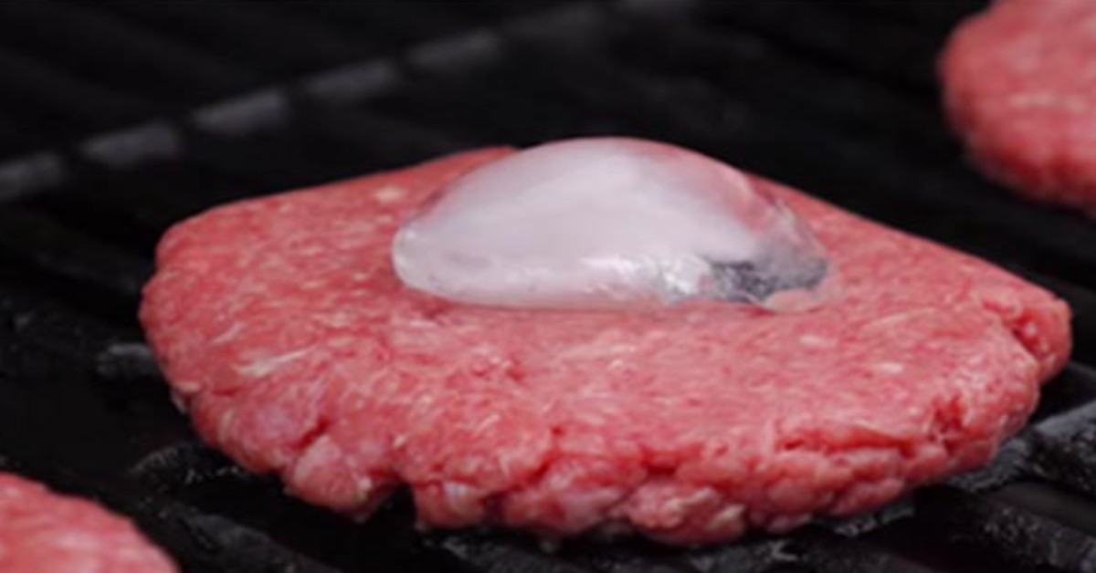 Place An Ice Cube When Grilling Your Burgers