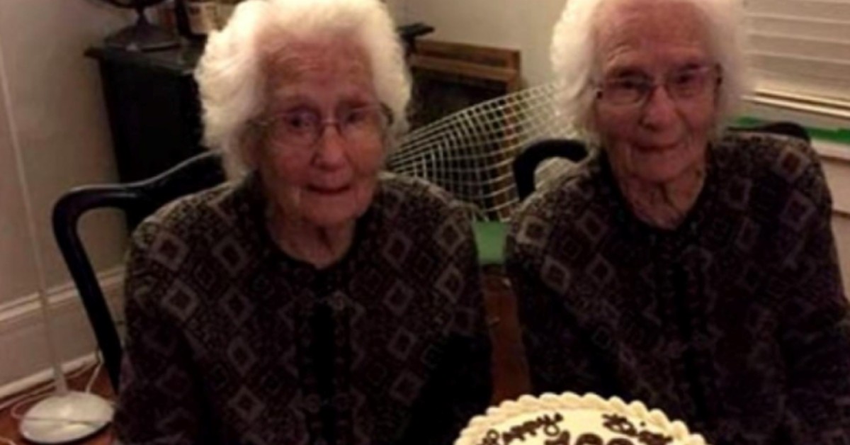 100-Year-Old Twins Celebrate Their Birthday Together, And Their Reaction Is Priceless