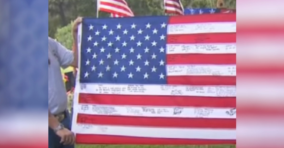 Seeing The Writings On The $5 Flag At Flea Market, Man Knew He Needs To Get It